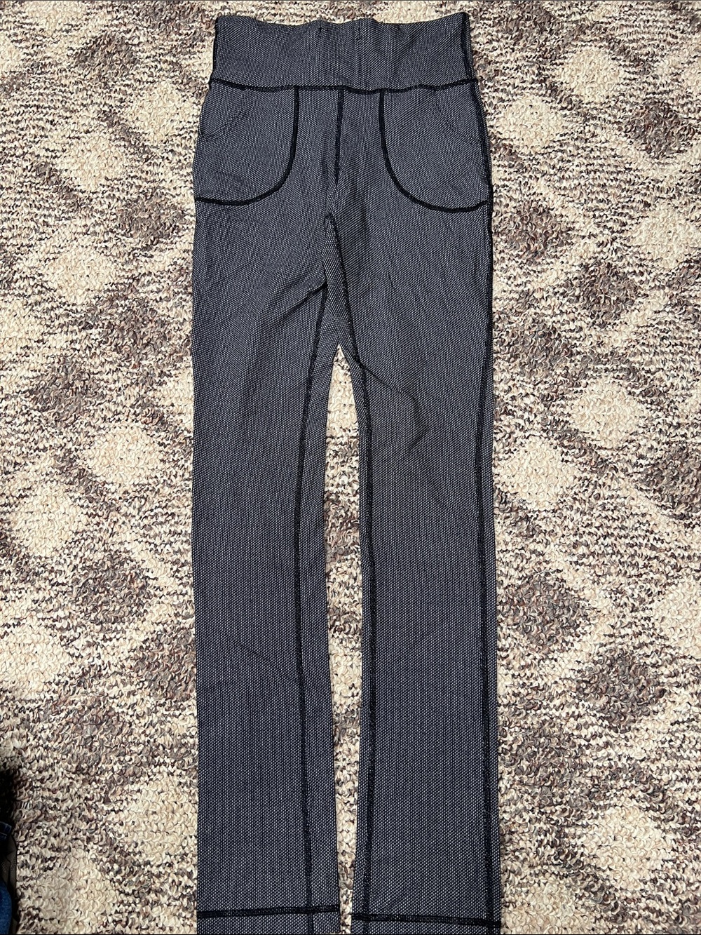 lululemon athletica Black Textured Straight-Leg Pants